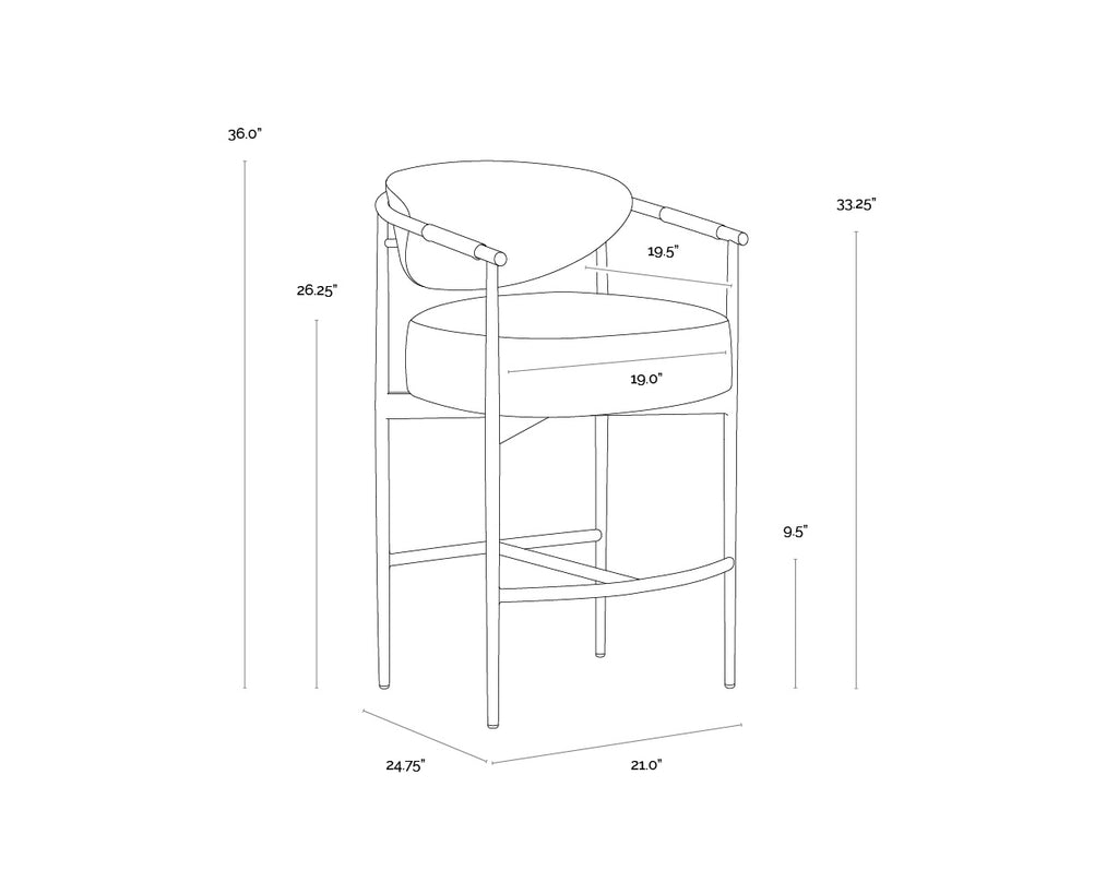 Heloise Counter Stool - Bravo Black