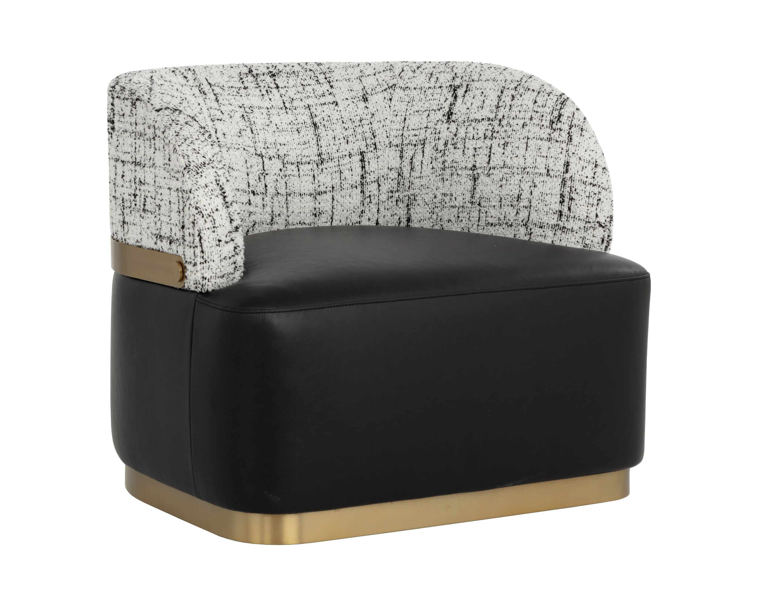 Brinda Swivel Lounge Chair - Bravo Black / Halton Birch