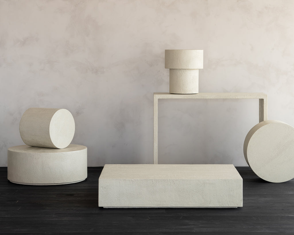 Elements Coffee Table | Varnished Microcement | Off White | Rectangular