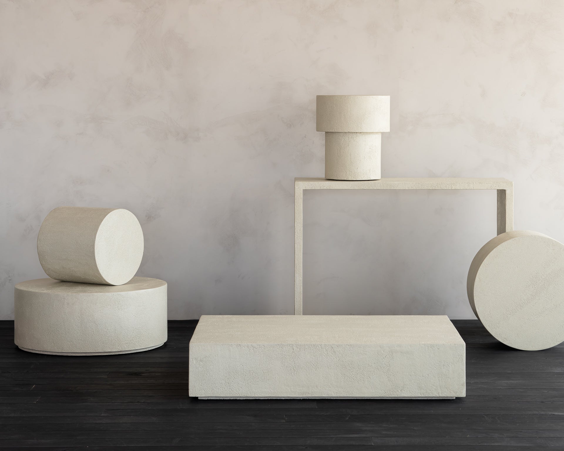 Elements Coffee Table | Varnished Microcement | Off White | Rectangular
