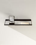 Ribbon Shelf | Varnished Oak | Black | Black Metal