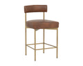 Seneca Counter Stool - Antique Brass - Bravo Cognac