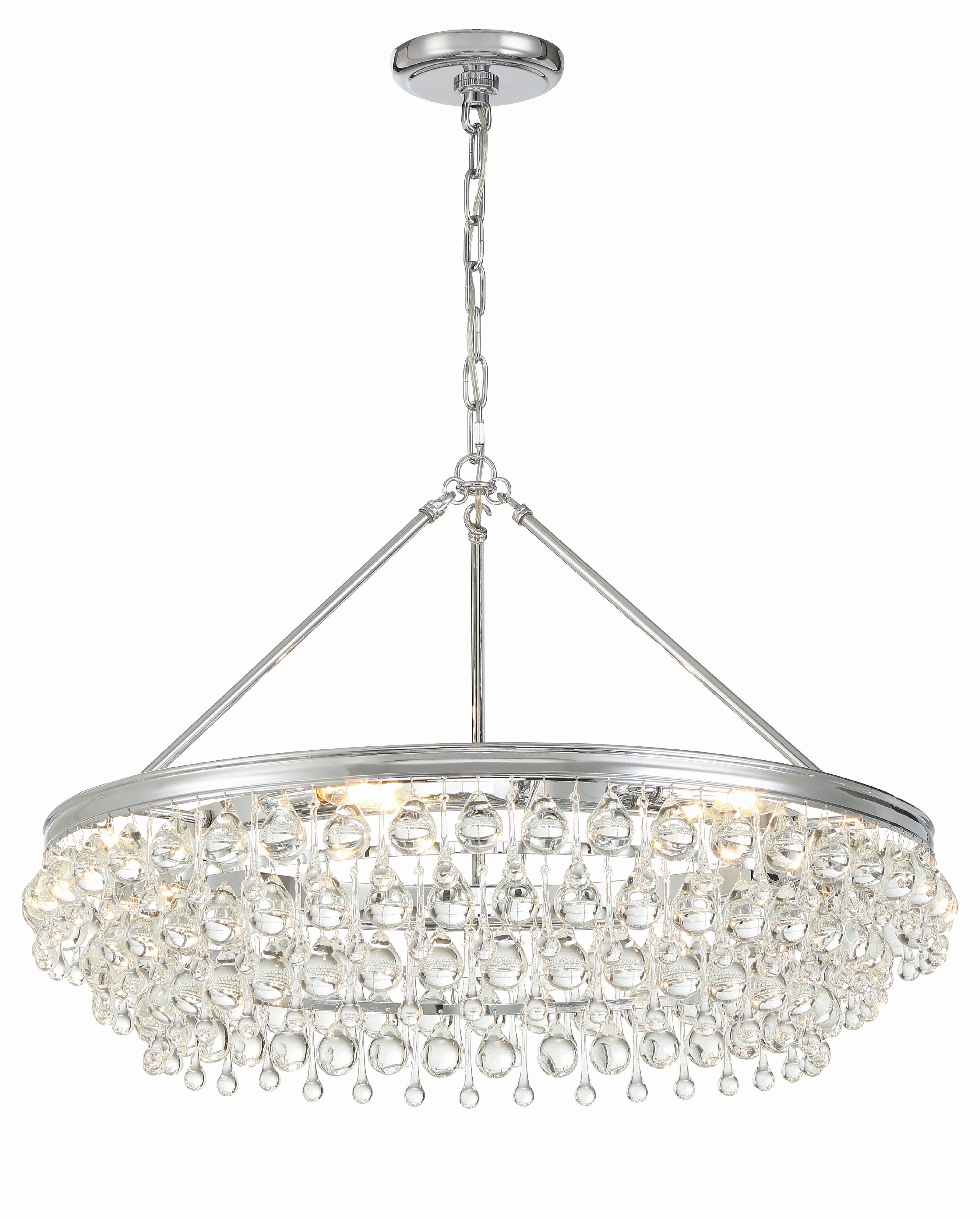 Calypso 30'' Crystal Teardrop Polished Chrome Chandelier