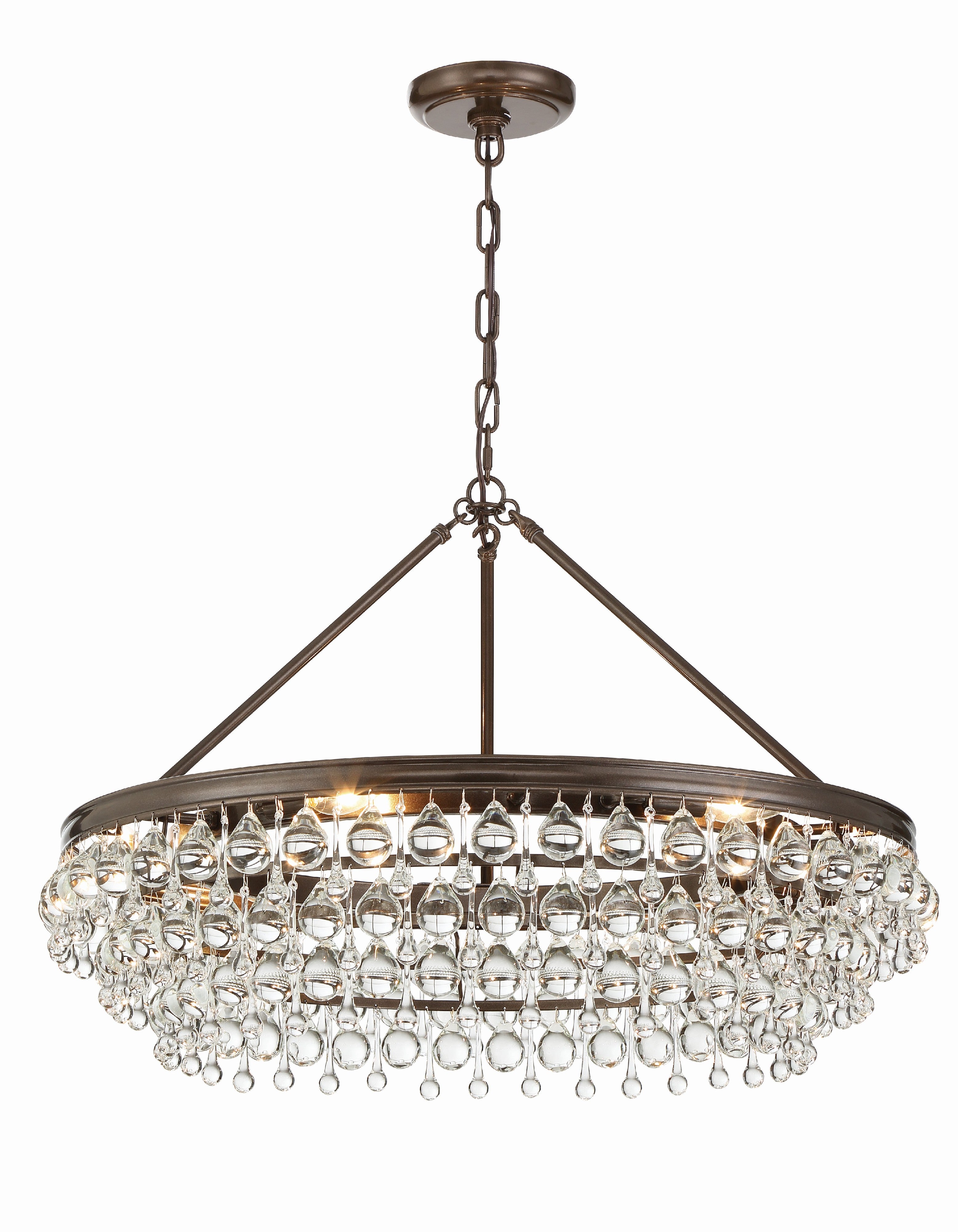 Calypso 30'' Crystal Teardrop Vibrant Bronze Chandelier