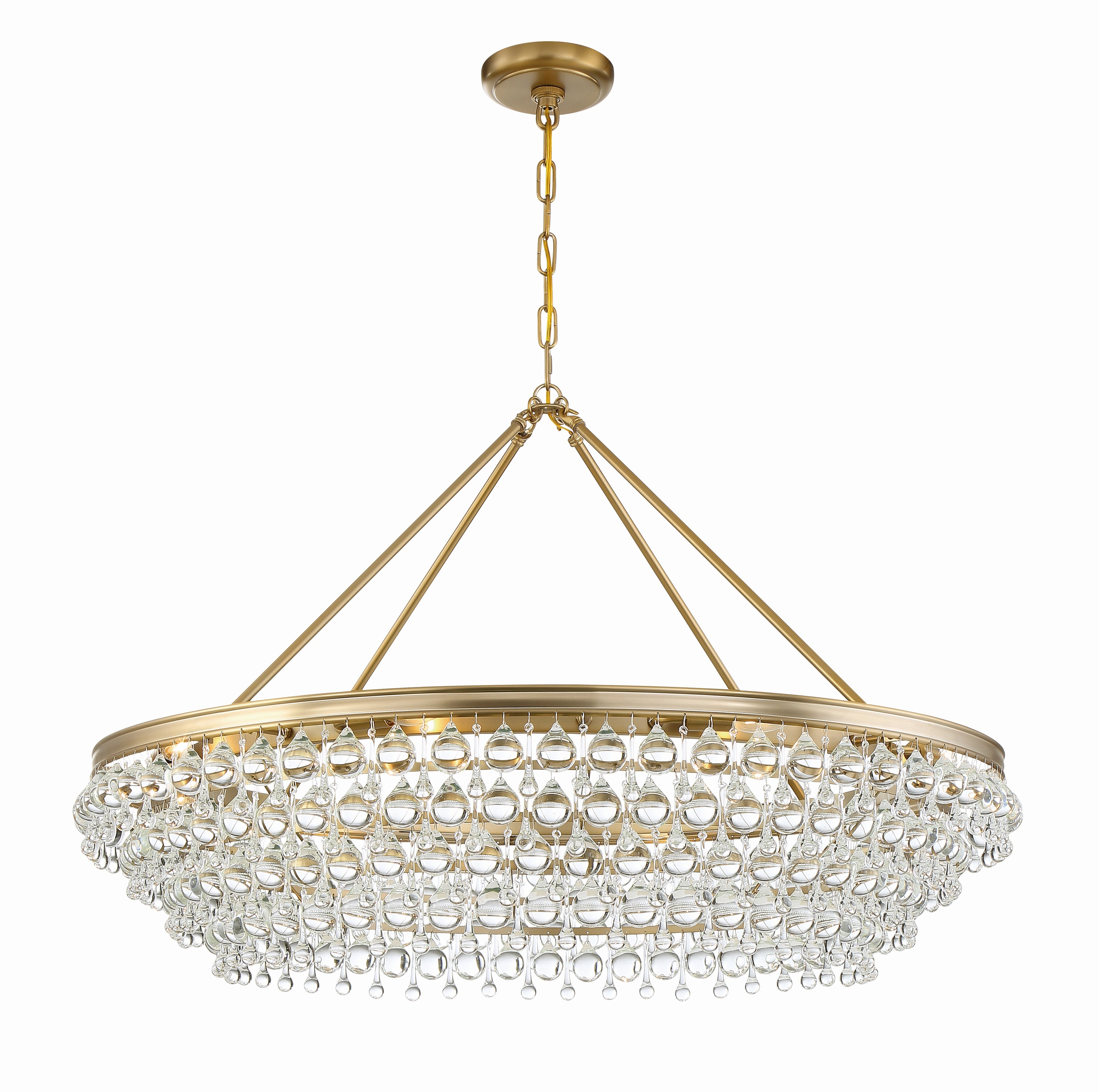 Calypso 40'' Crystal Teardrop Vibrant Gold Chandelier