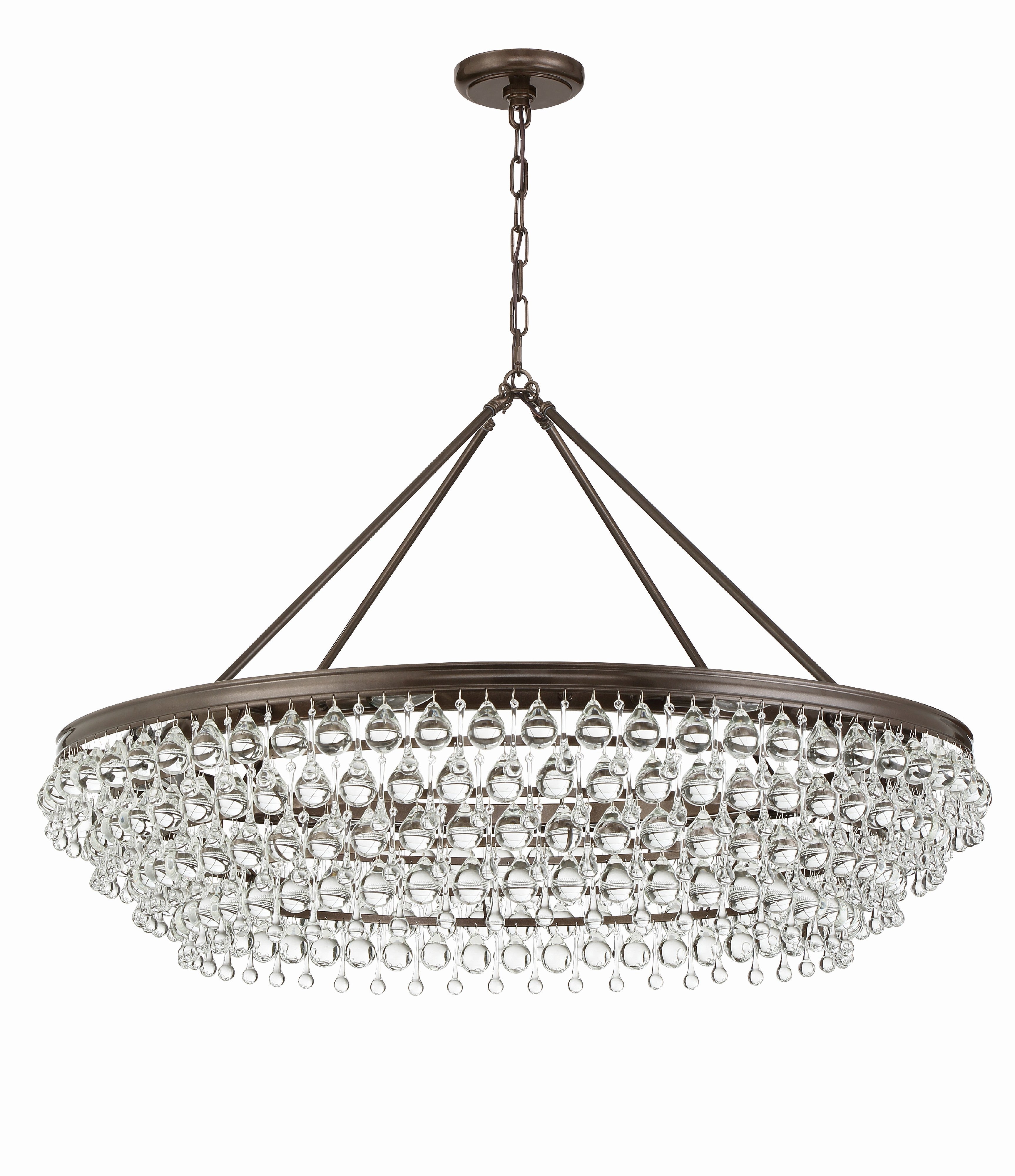 Calypso 40'' Crystal Teardrop Vibrant Bronze Chandelier
