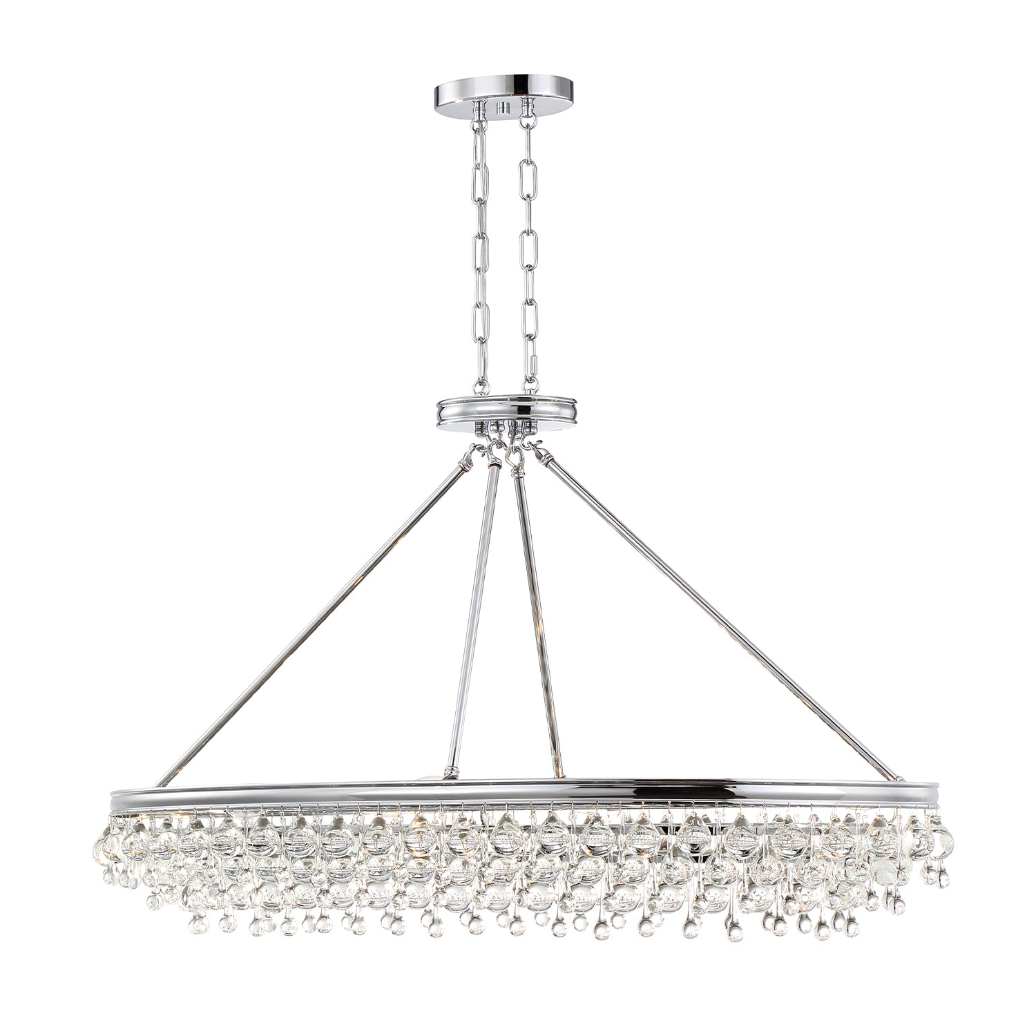 Calypso 39.75'' Crystal Teardrop Polished Chrome Oval Chandelier