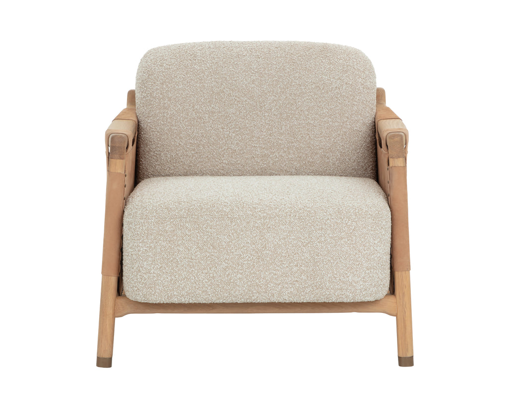 Calloway Lounge Chair - Light Oak - Santa Cruz Oatmeal / Nubuck Tan Leather