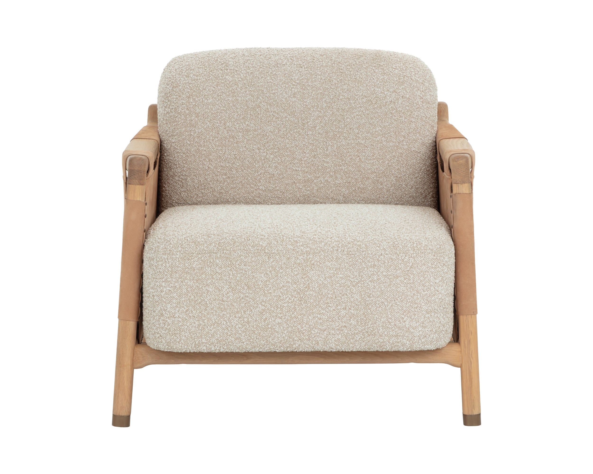 Calloway Lounge Chair - Light Oak - Santa Cruz Oatmeal / Nubuck Tan Leather