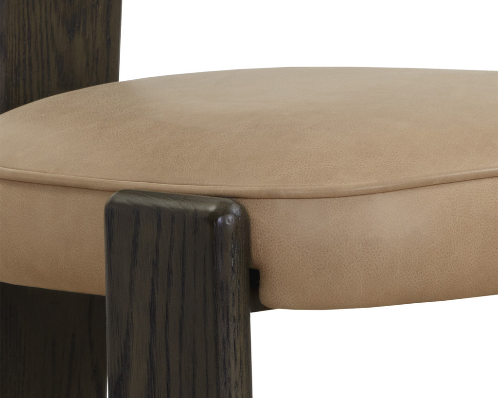 Horton Dining Chair - Dark Brown - Sahara Sand Leather
