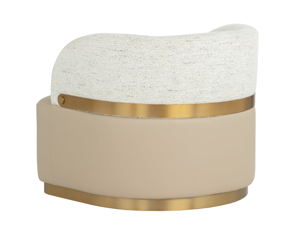 Brinda Swivel Lounge Chair - Napa Beige / Hailey Moon
