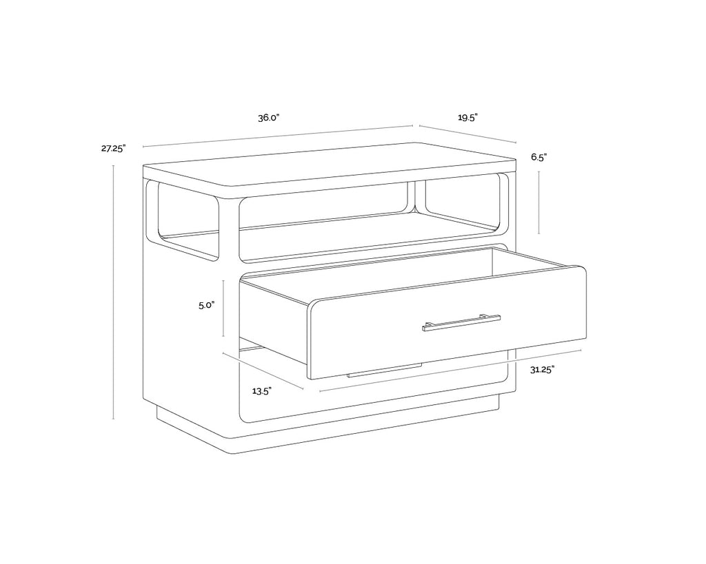 Danette Nightstand - Black