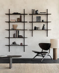 Pi Wall Shelf | Varnished Mahogany | Dark Brown | 3 Shelves