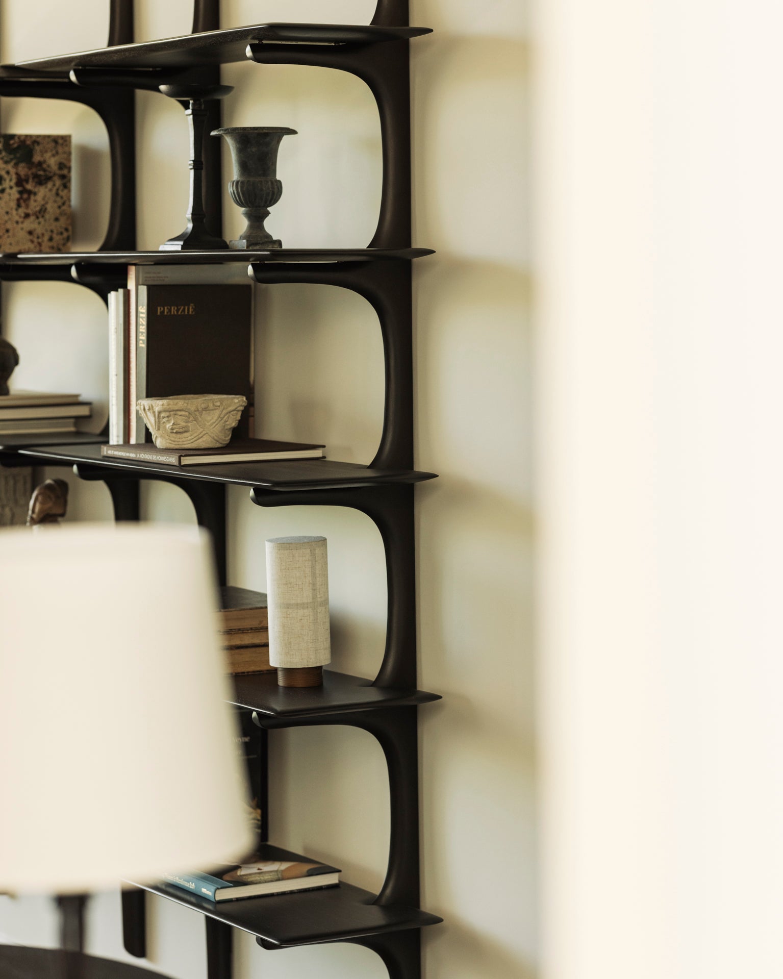 Pi Wall Shelf | Varnished Mahogany | Dark Brown | 5 Shelves