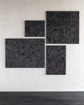 Bricks Wall Art | Varnished Wood | Dark Brown | Wooden Frame | Rectangular