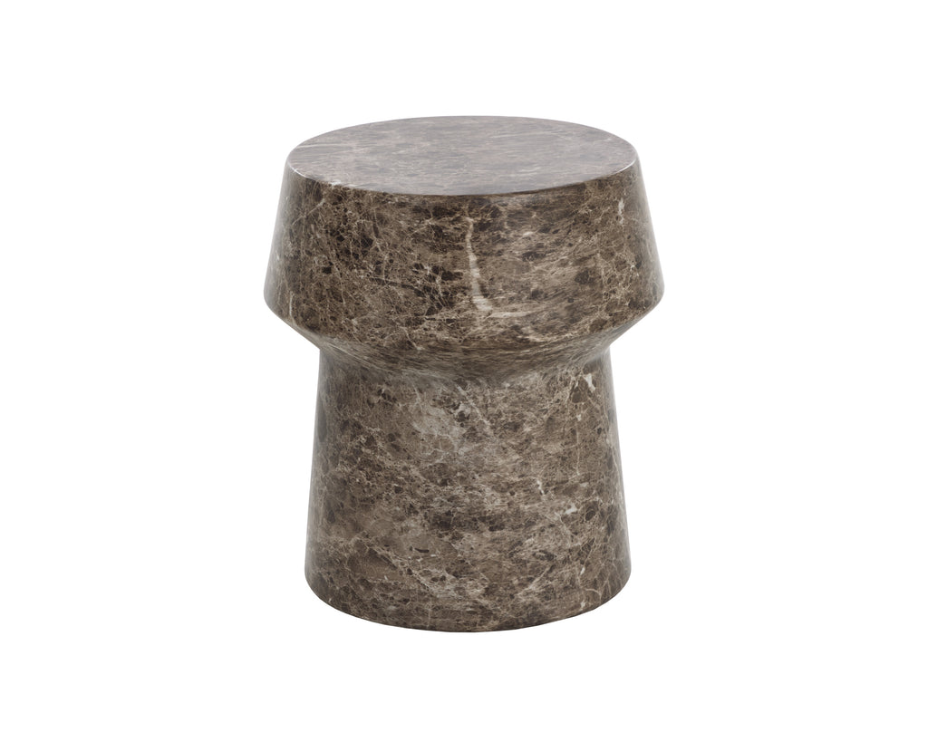 Brie End Table - Marble Look - Dark Emperador