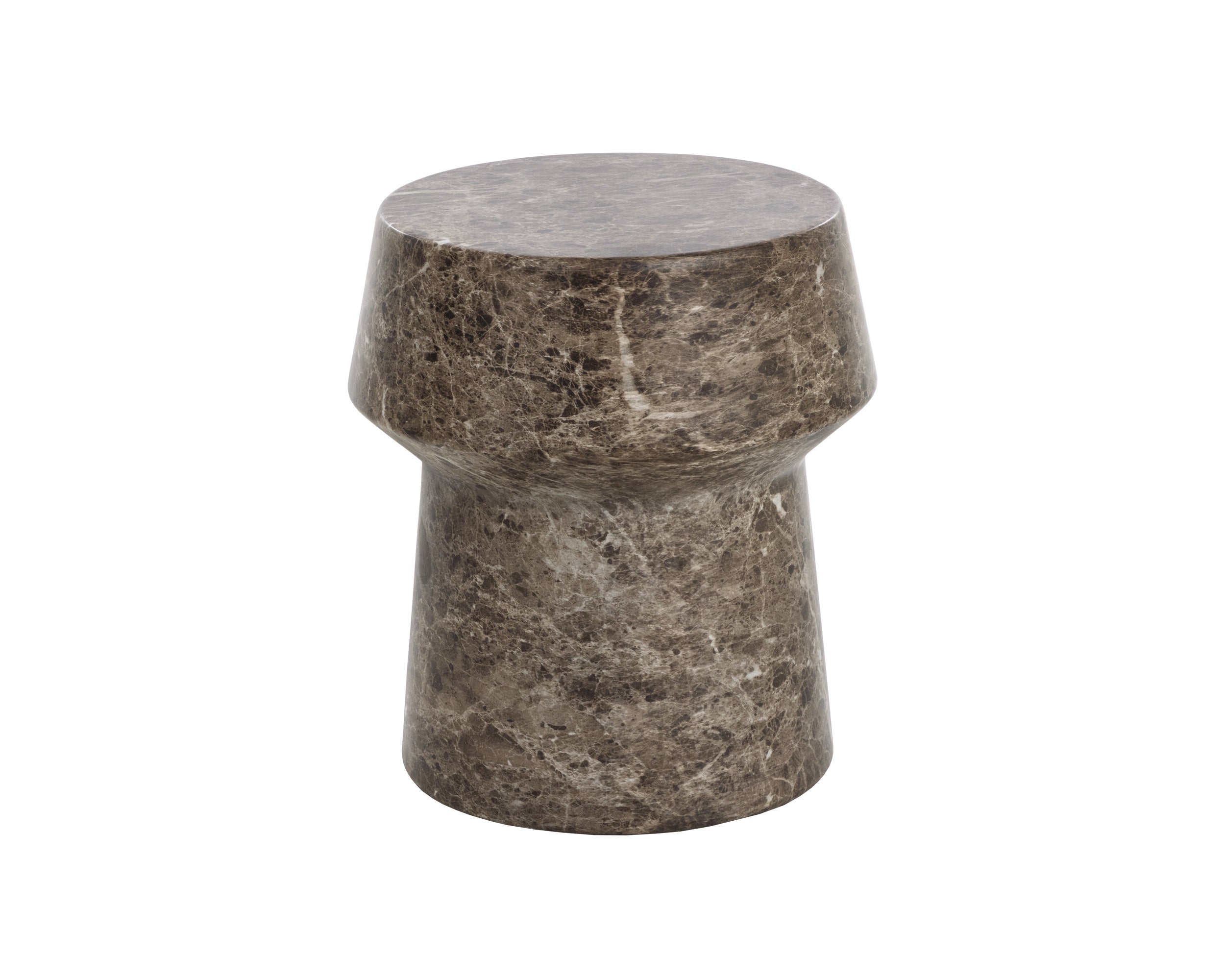Brie End Table - Marble Look - Dark Emperador