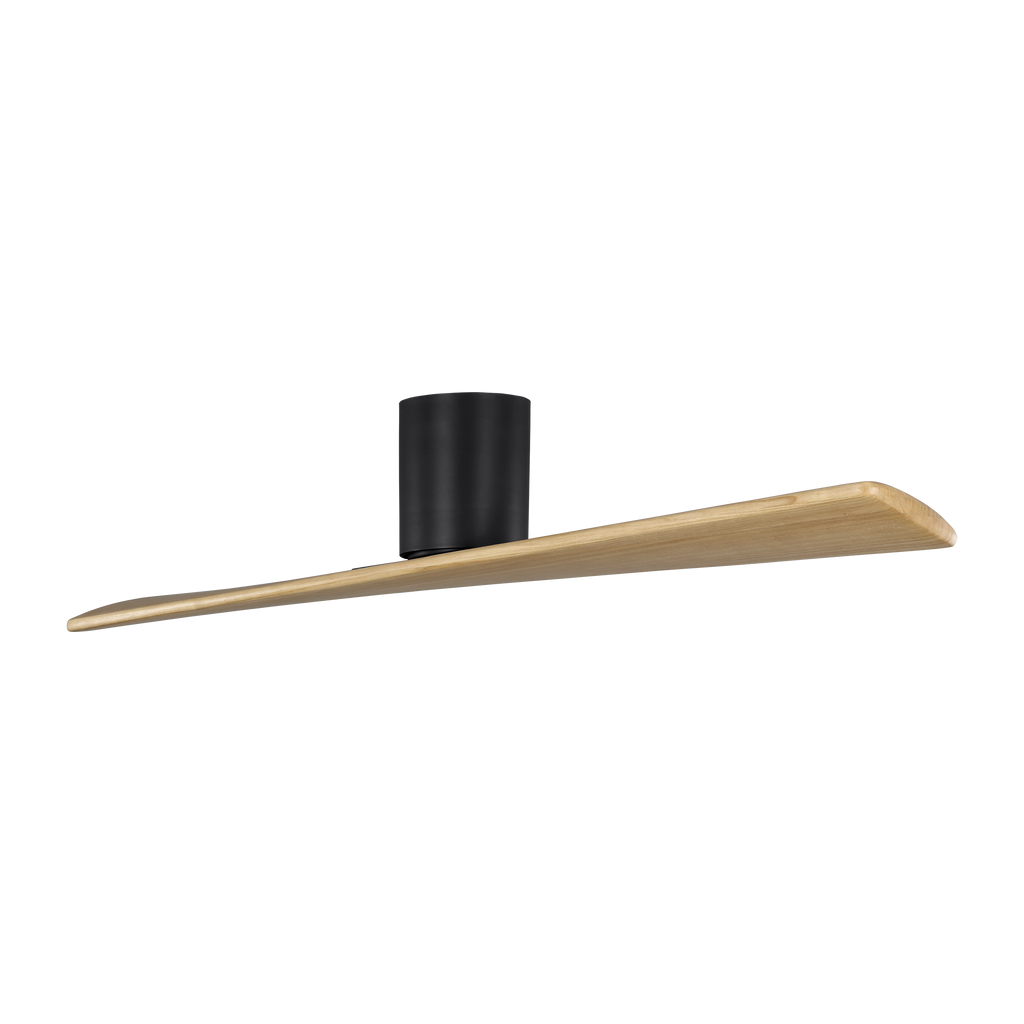Plank Smart 52 Hugger Ceiling Fan | Midnight Black | Natural Honey Blades