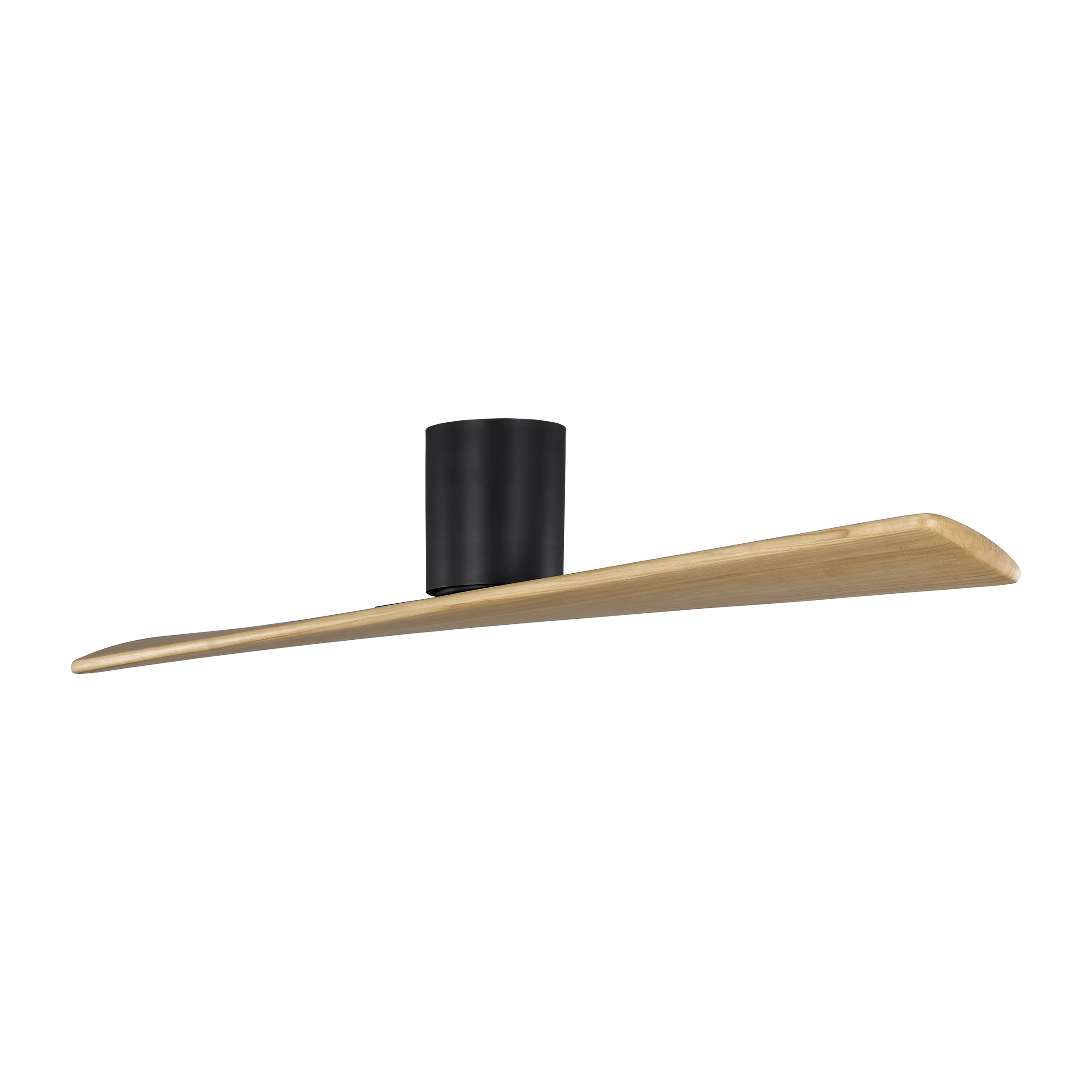Plank Smart 52 Hugger Ceiling Fan | Midnight Black | Natural Honey Blades
