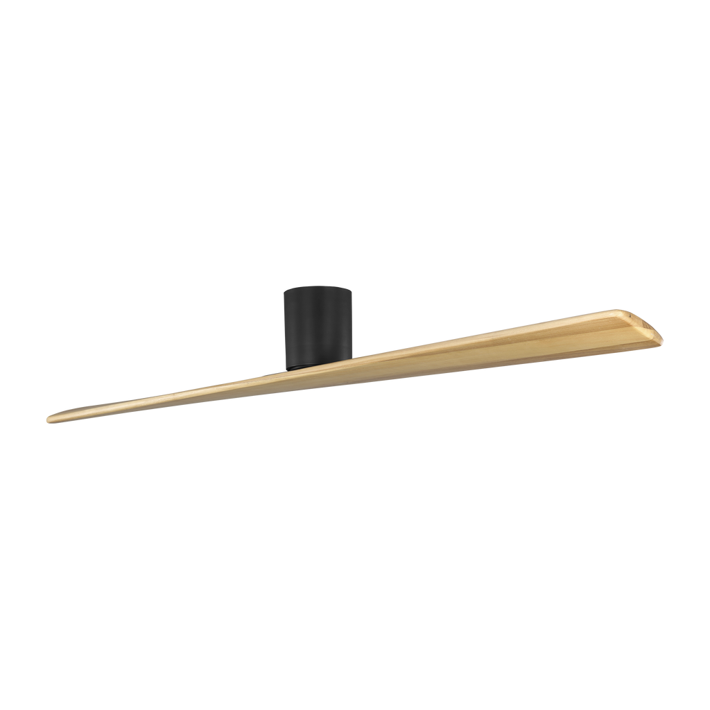 Plank Smart 72 Hugger Ceiling Fan | Midnight Black | Natural Honey Blades