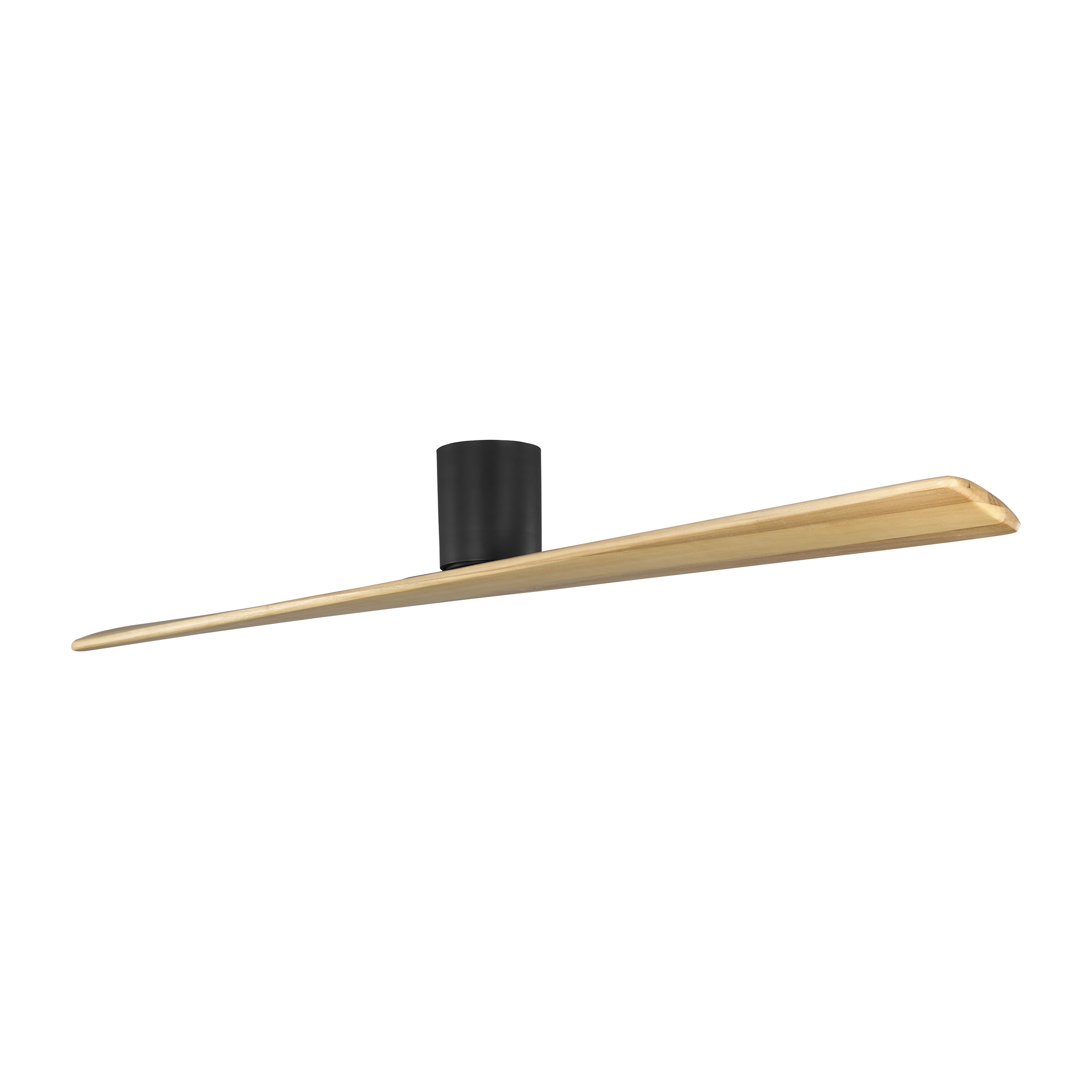 Plank Smart 72 Hugger Ceiling Fan | Midnight Black | Natural Honey Blades