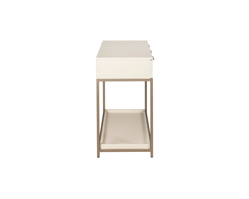 Rebel Console Table With Drawers - Champagne Gold - Cream