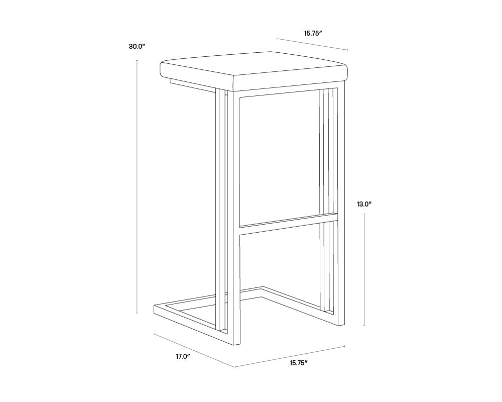 Boone Barstool - Black - Bravo Cognac