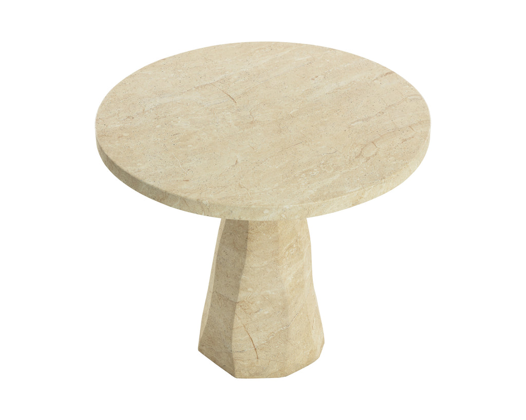Kliff Bistro Table - Travertine Look - Natural