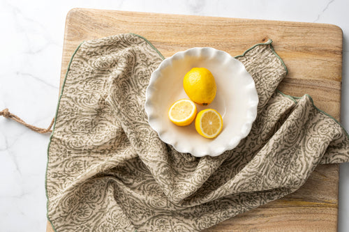 Aria Block Print Tea Towels S/2
