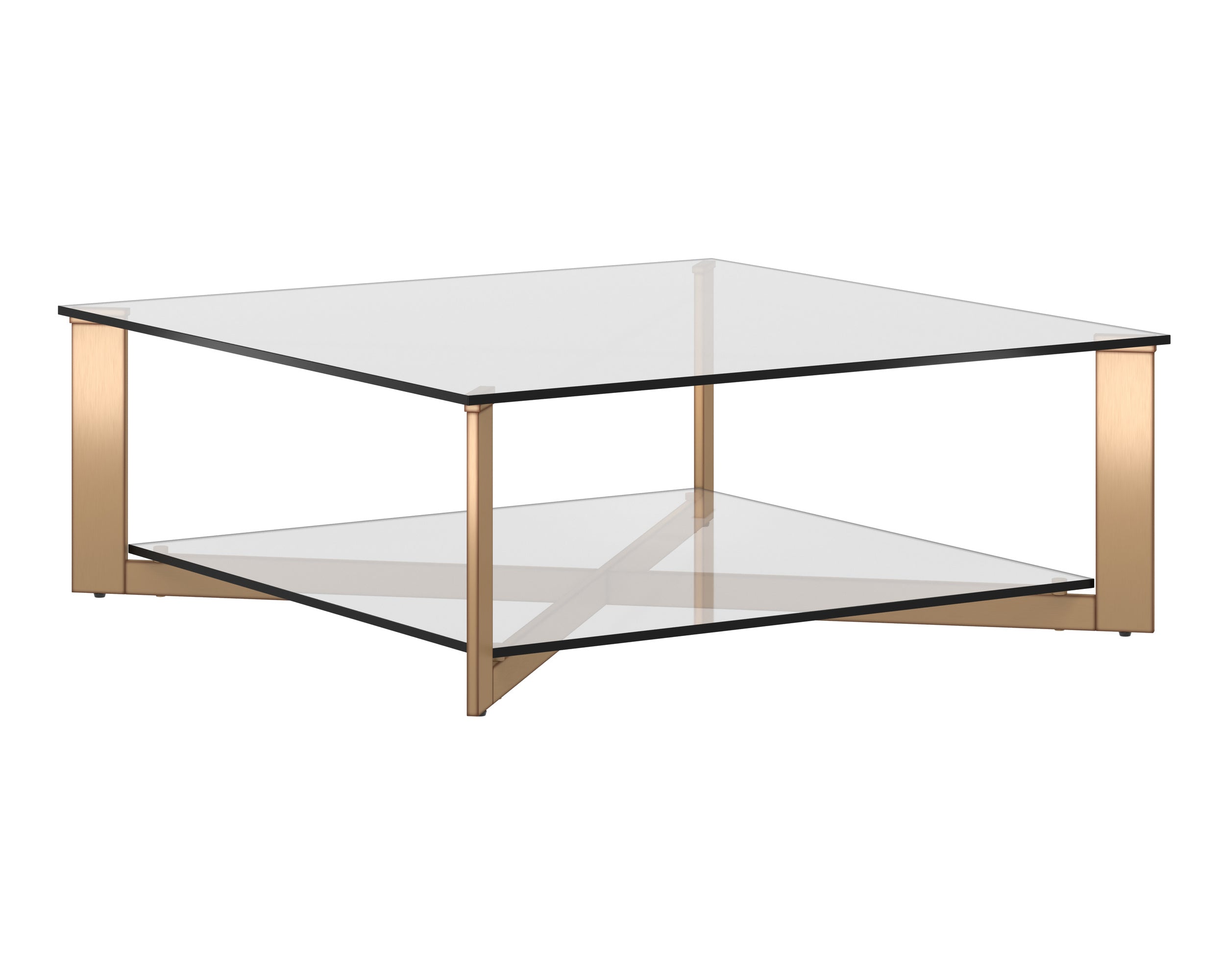 Xavier Coffee Table - Square - Antique Brass
