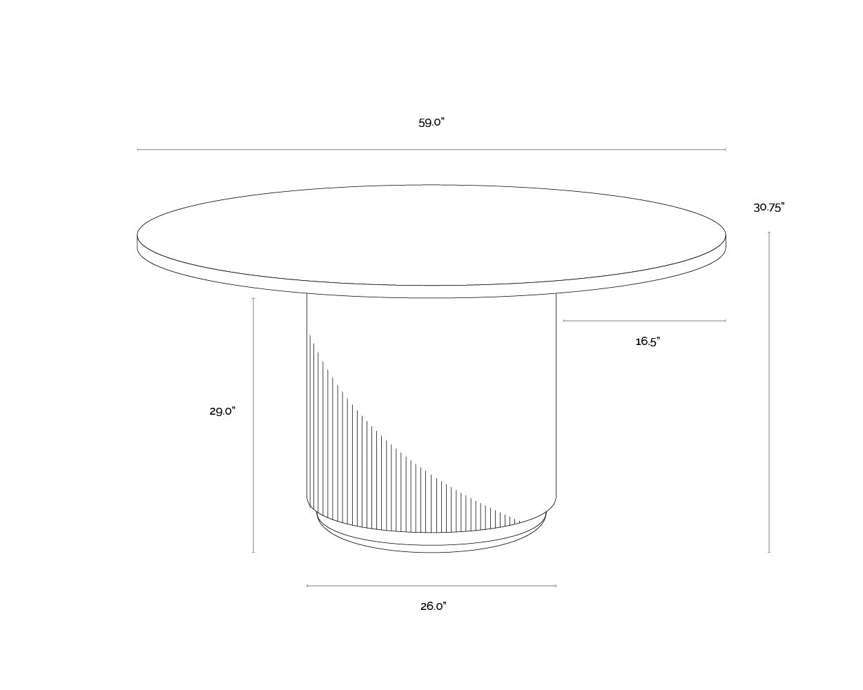 Cataldi Dining Table - 59"