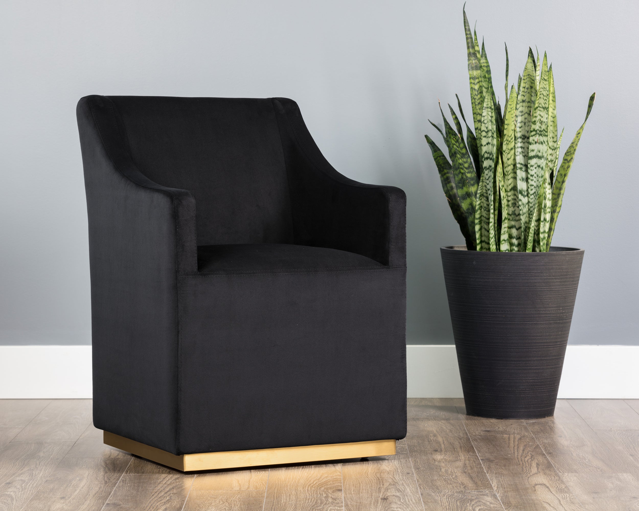 Zane Wheeled Dining Armchair - Abbington Black