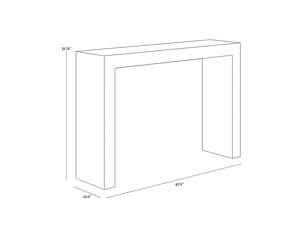Axle Console Table - Marble Look - Black