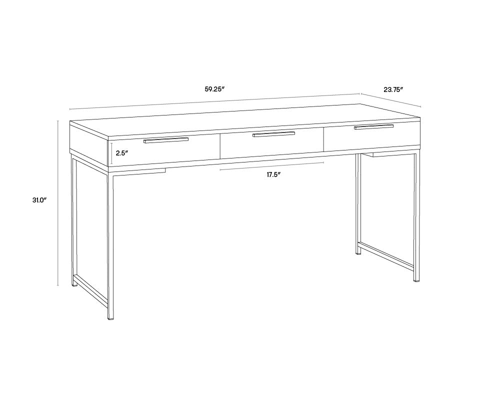 Rebel Desk - Gold - Raw Umber
