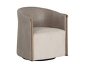 Leontine Swivel Lounge Chair - Meg Taupe / Ivanhoe Mineral