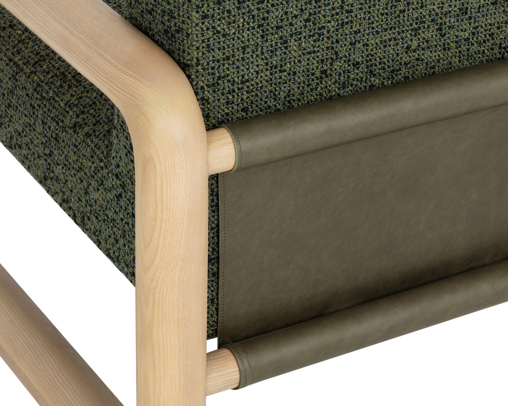 Nubo Lounge Chair - Noah Meadow / Ludlow Dark Olive Leather