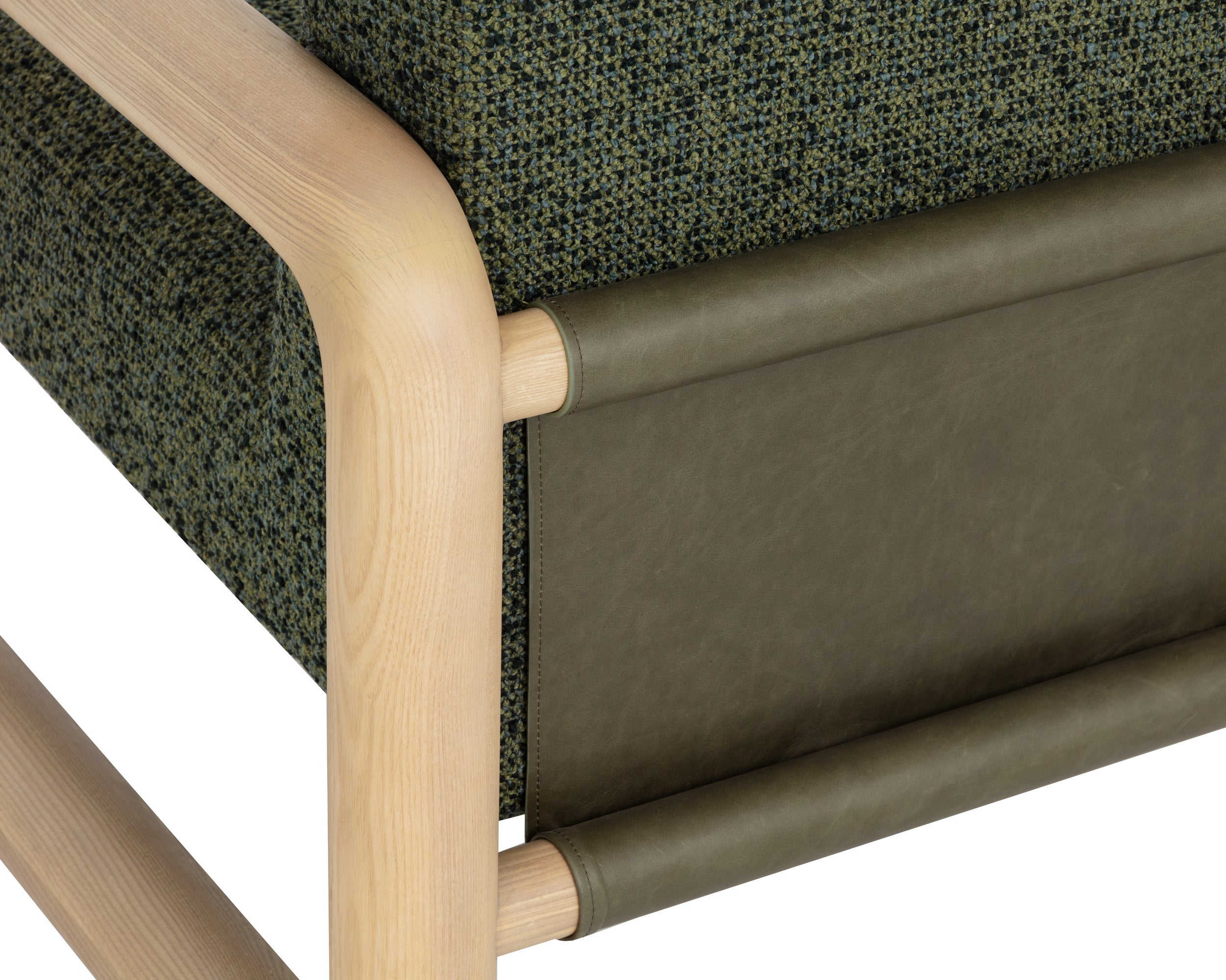 Nubo Lounge Chair - Noah Meadow / Ludlow Dark Olive Leather