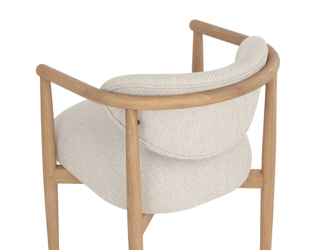 Sigrid Dining Armchair - Light Oak - Monument Oatmeal