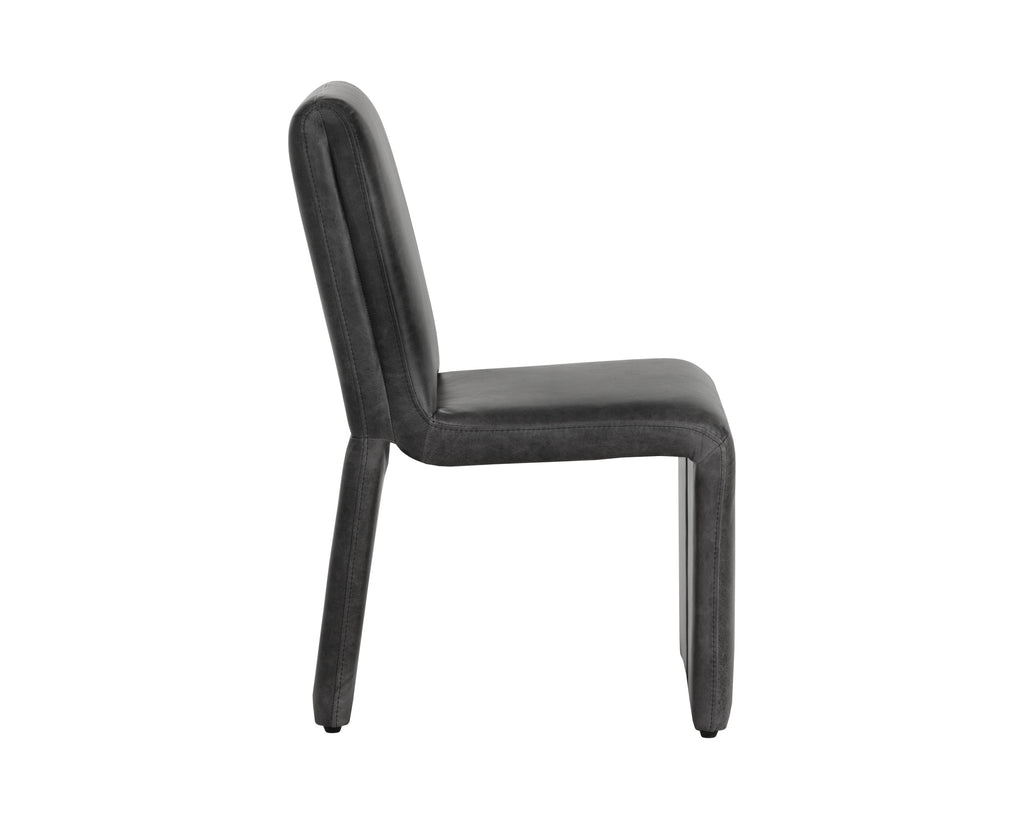 Cascata Dining Chair - Marseille Black Leather