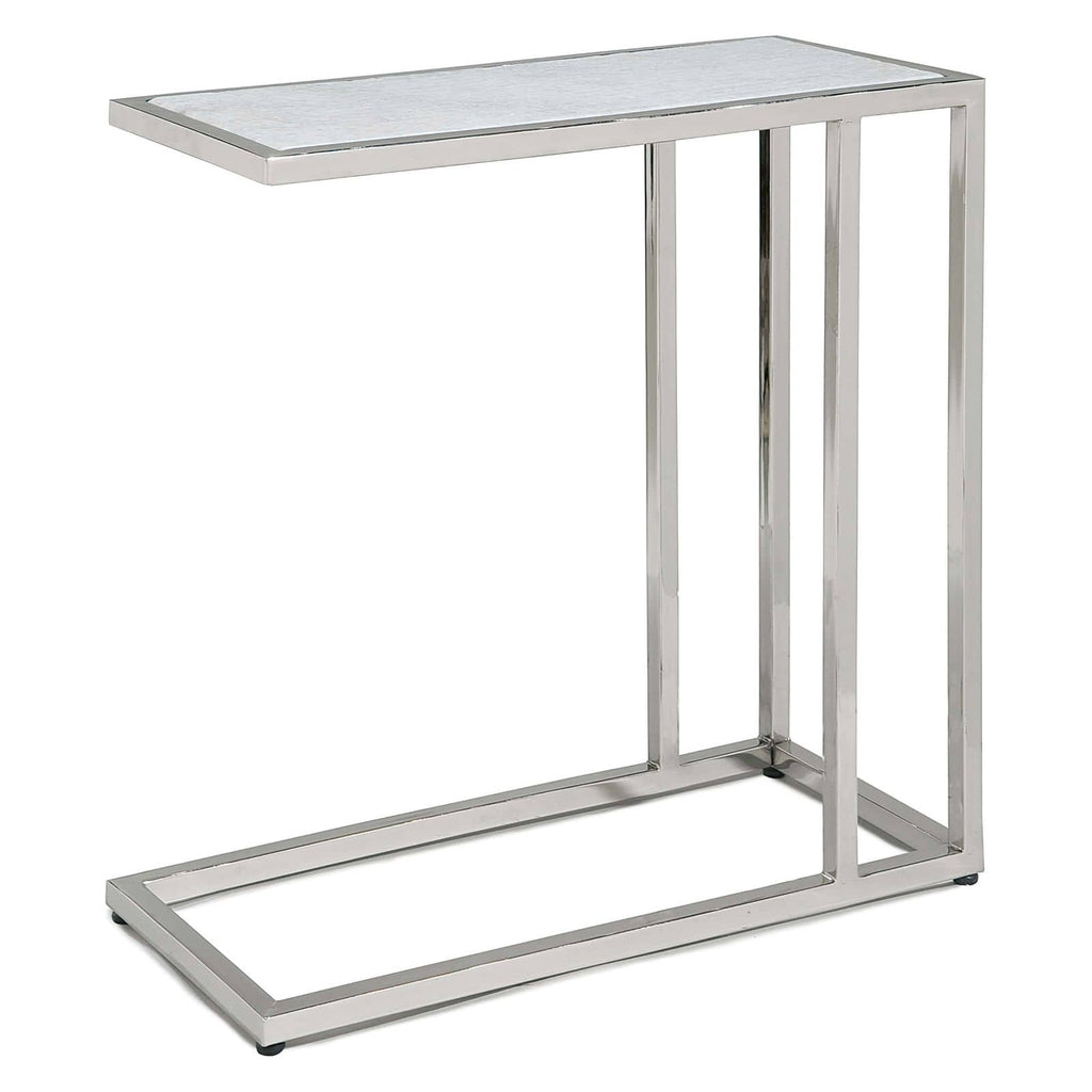 Echelon Sofa Hugger Table | Polished Nickel