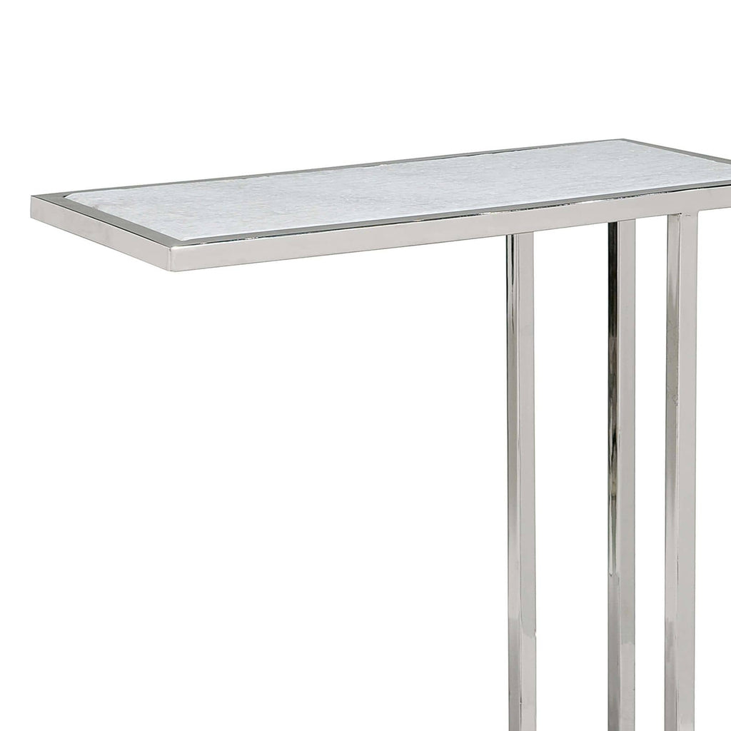 Echelon Sofa Hugger Table | Polished Nickel