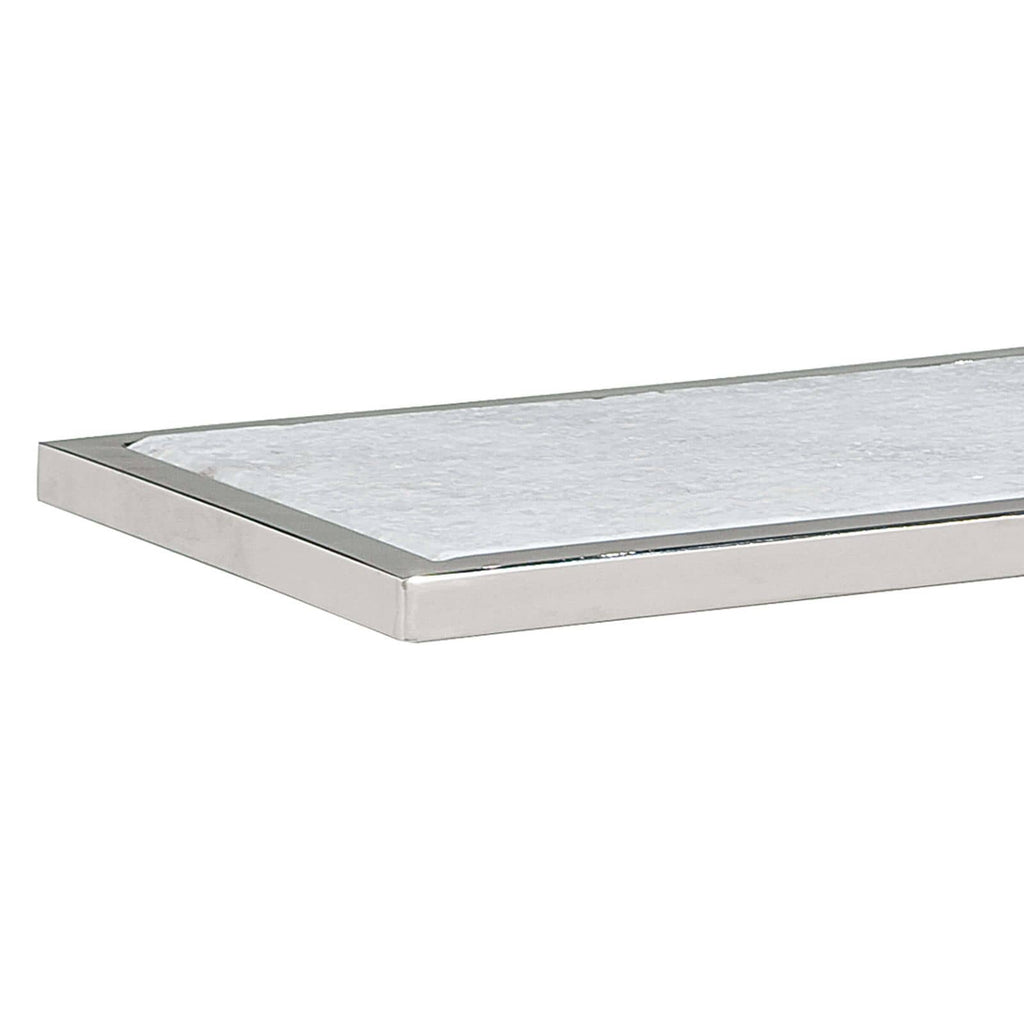 Echelon Sofa Hugger Table | Polished Nickel