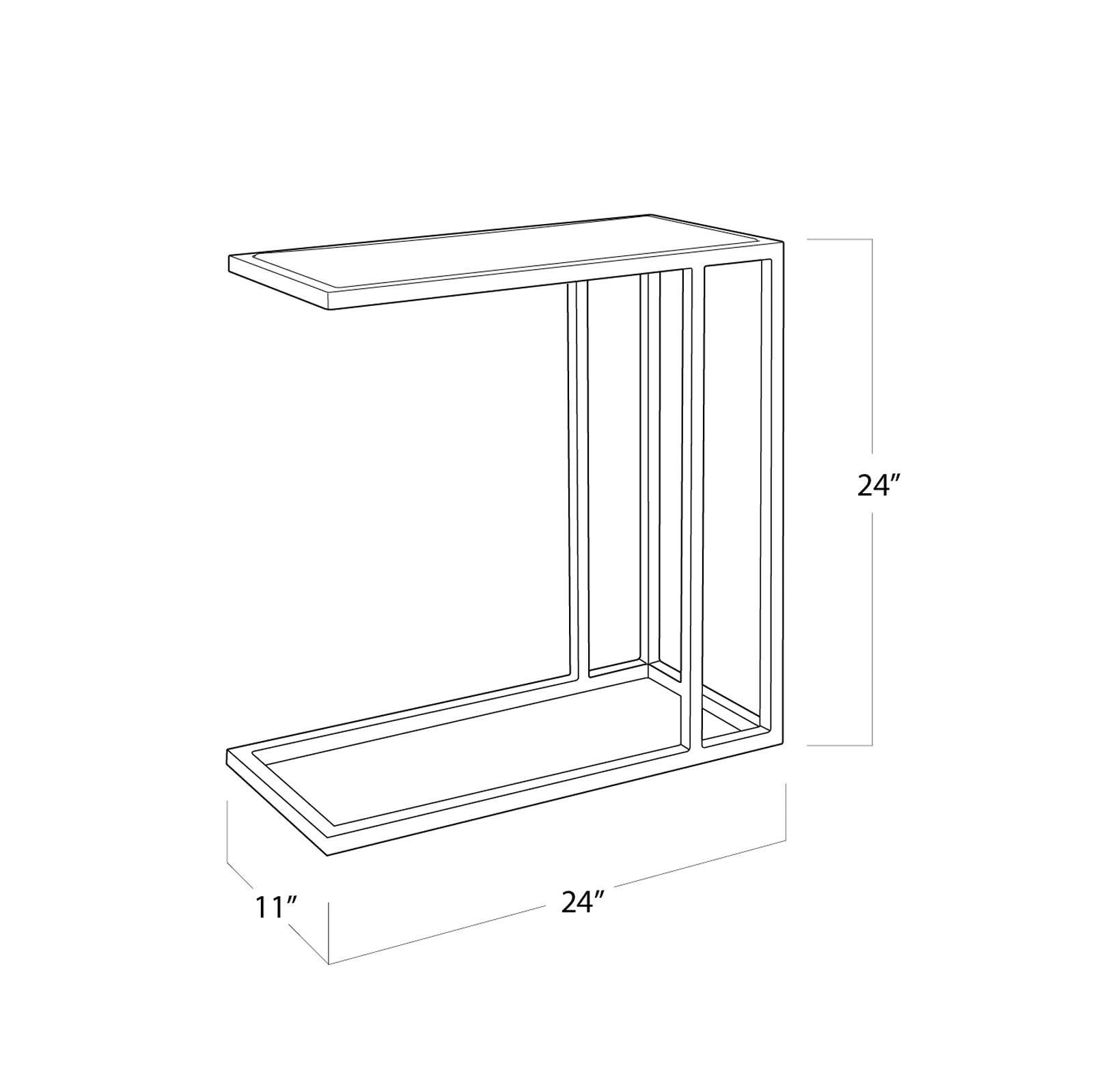 Echelon Sofa Hugger Table | Polished Nickel