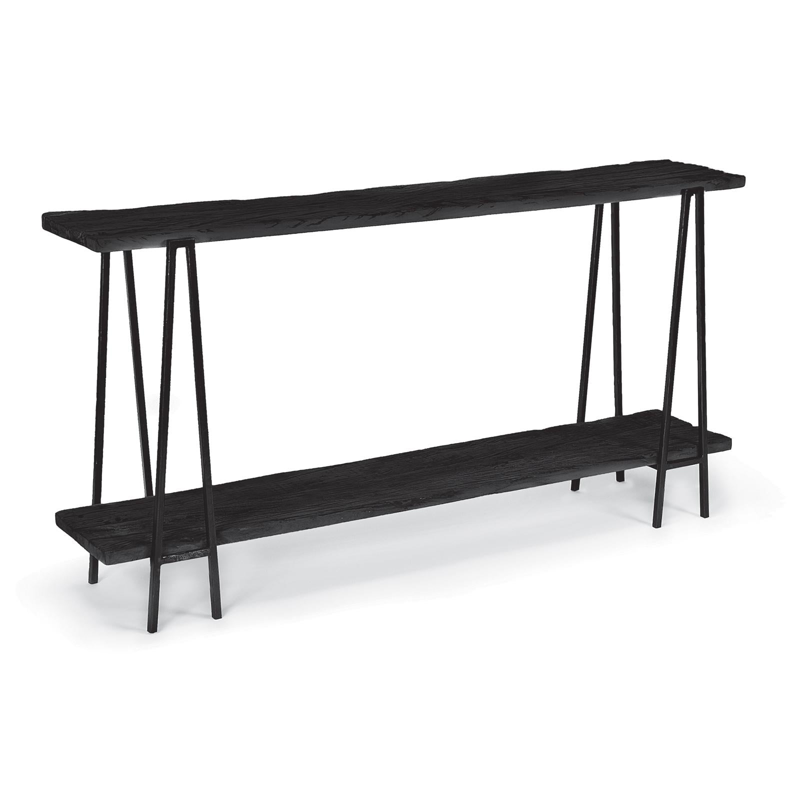 Ash Reclaimed Wood Console Table | Black