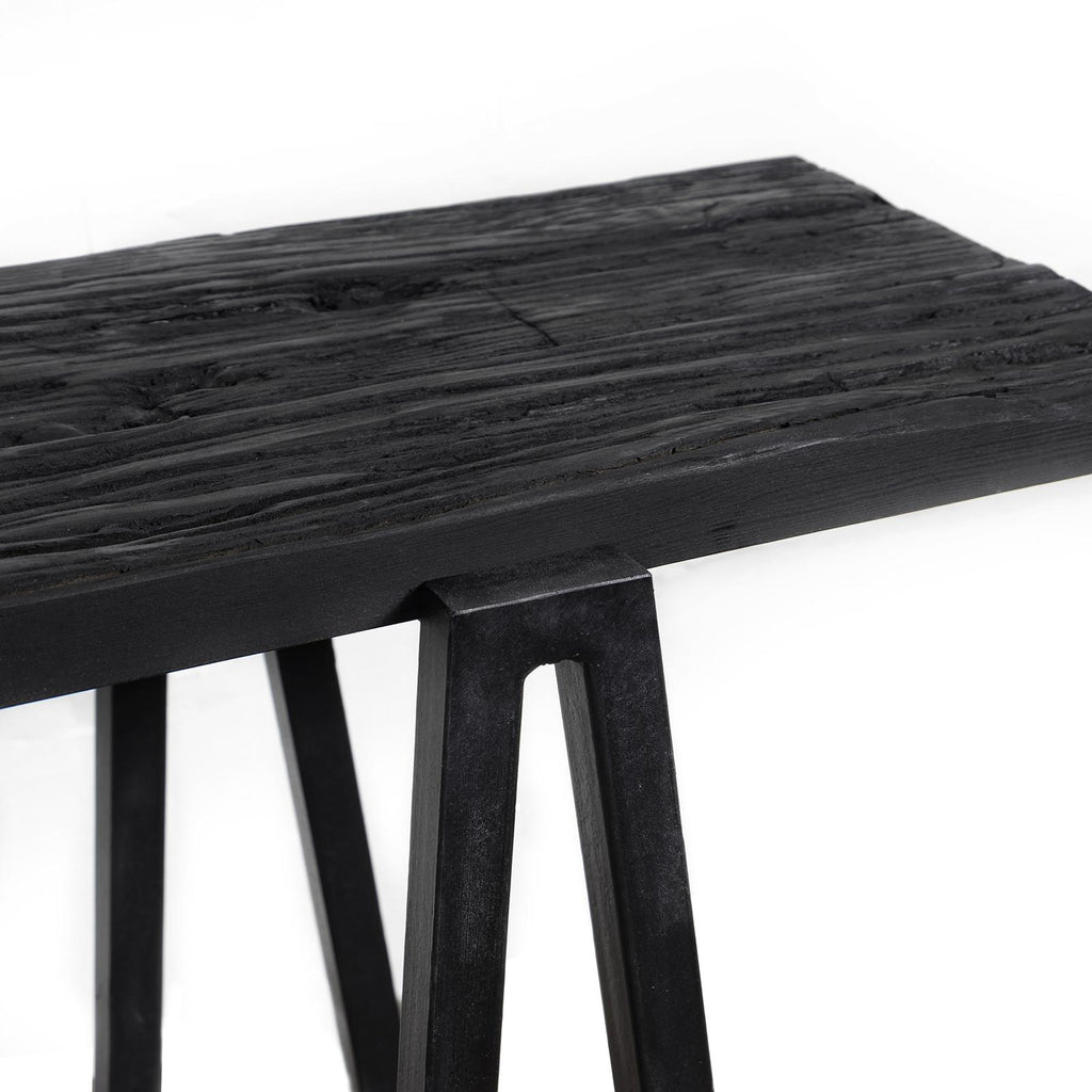 Ash Reclaimed Wood Console Table | Black