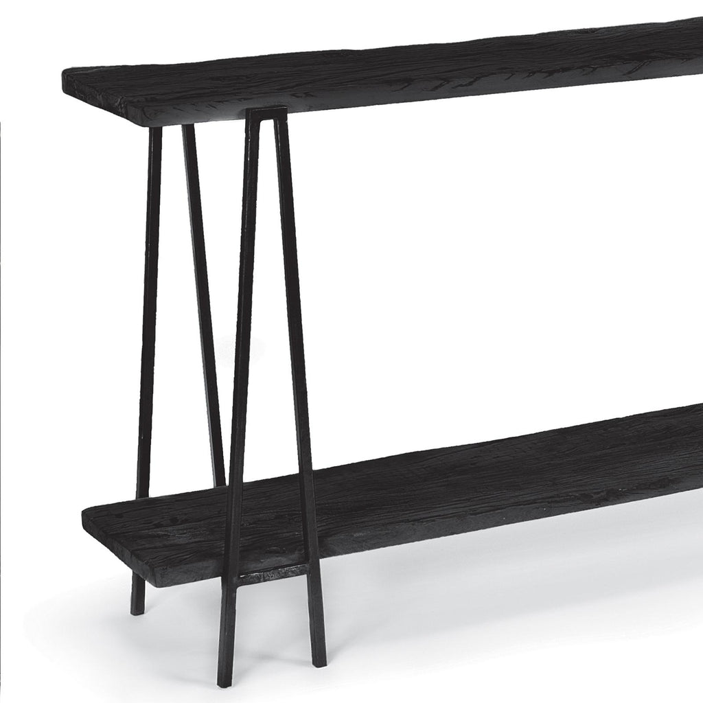 Ash Reclaimed Wood Console Table | Black