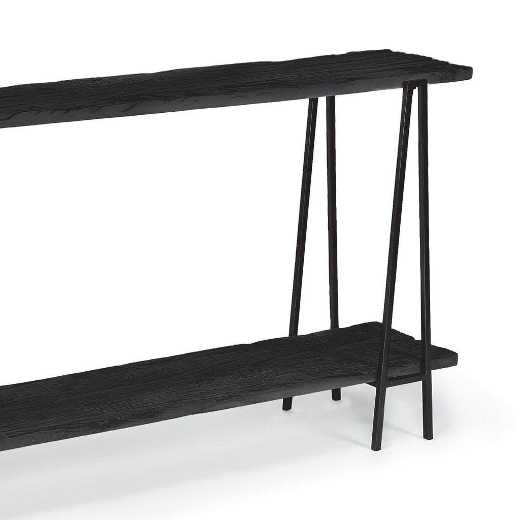 Ash Reclaimed Wood Console Table | Black
