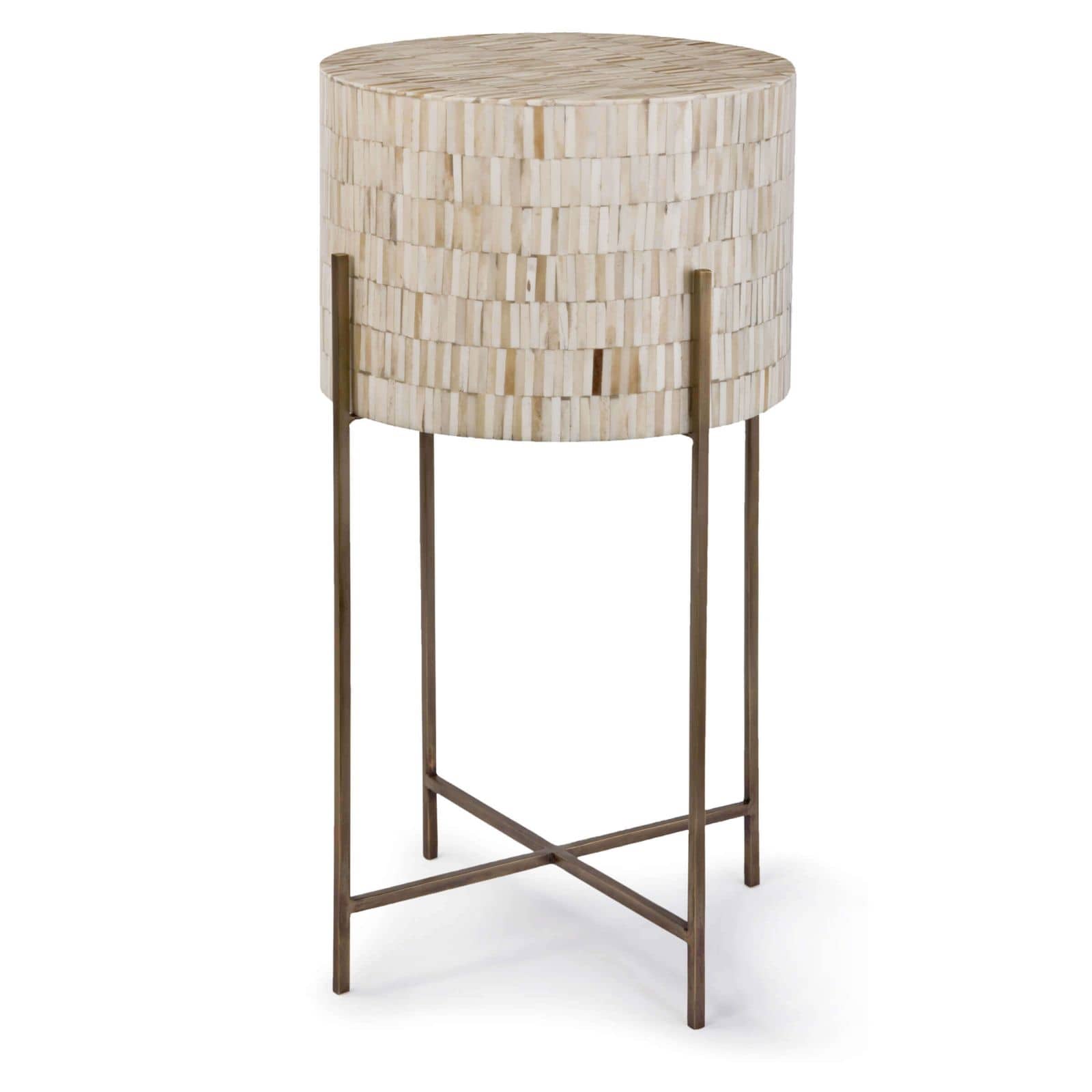 Bone Drum Table | Antique Brass