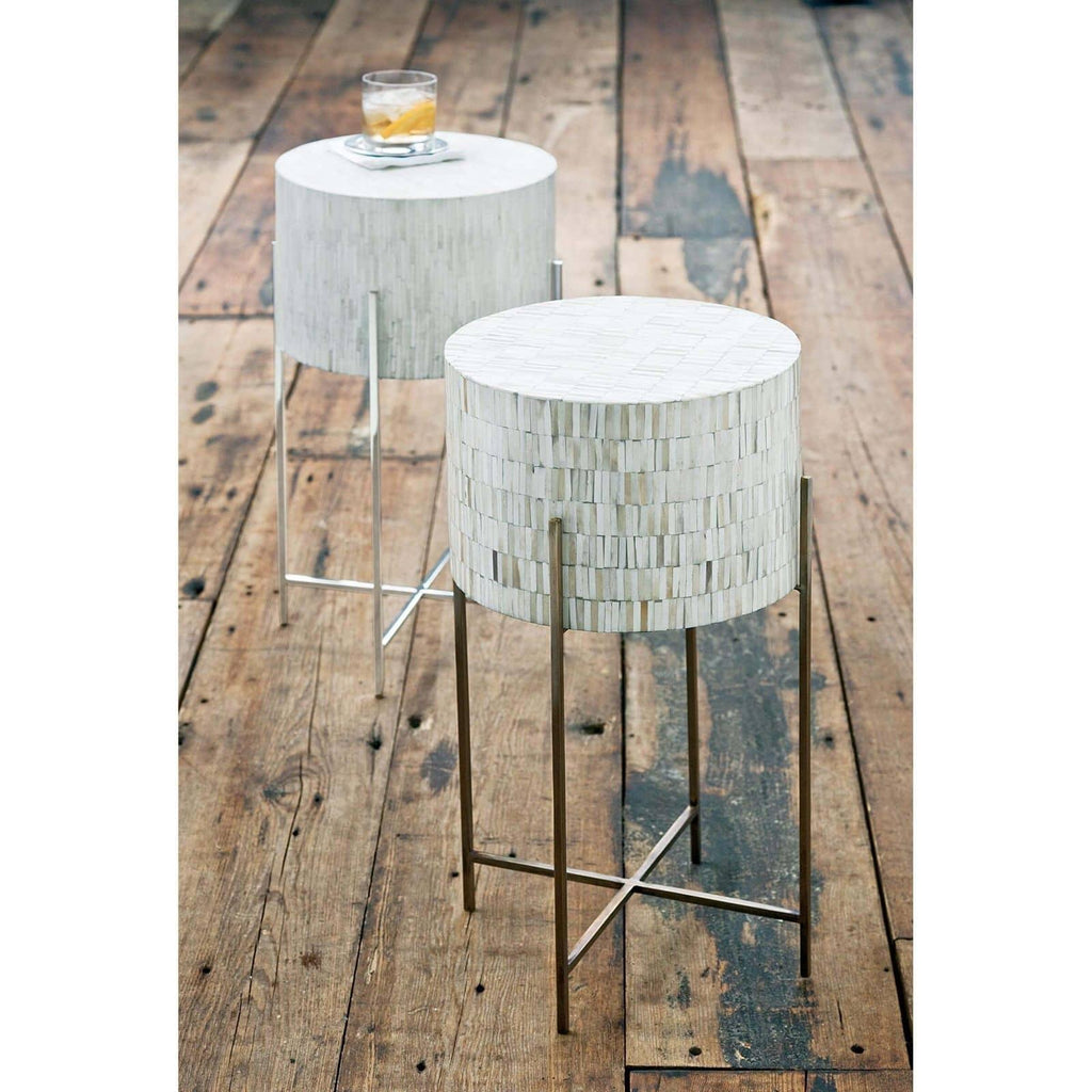 Bone Drum Table | Antique Brass