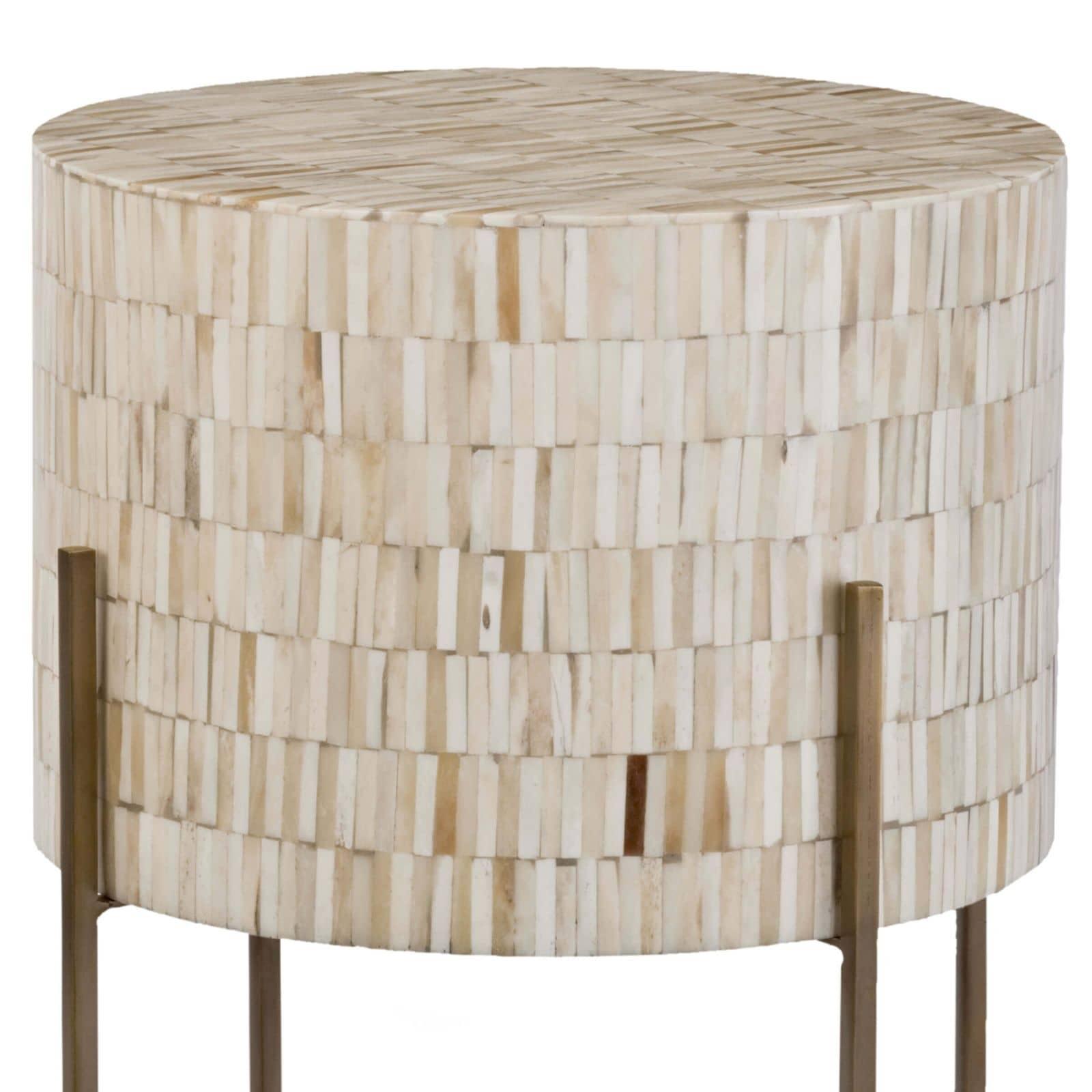 Bone Drum Table | Antique Brass